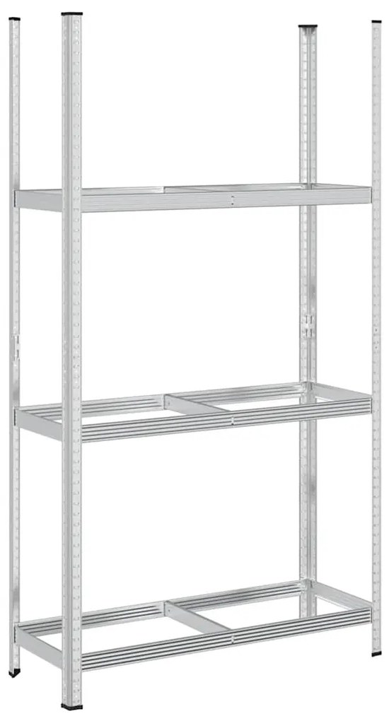 Prateleira para pneus de 3 camadas prateado 110x40x200 cm aço