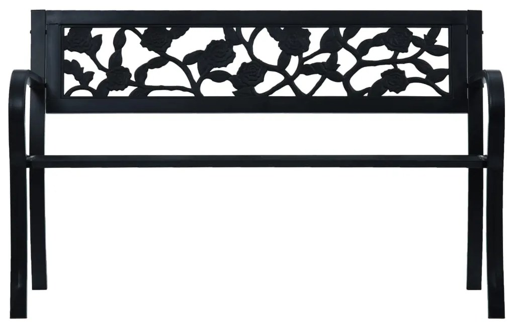 Banco jardim 125 cm aço preto