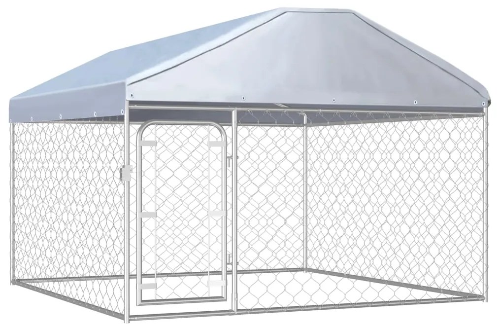 vidaXL Canil de exterior com telhado 200x200x135 cm