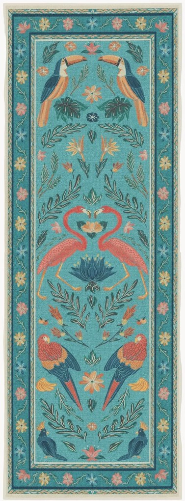 Passadeira lavável em chenille Birds Of A Feather By Iris Apfel