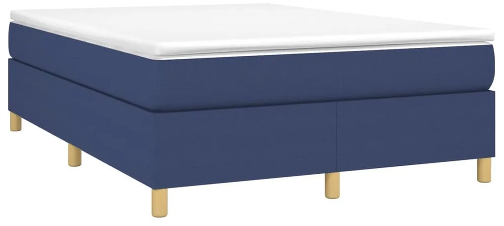 Estrutura de cama sem colchão 140x200 cm tecido azul