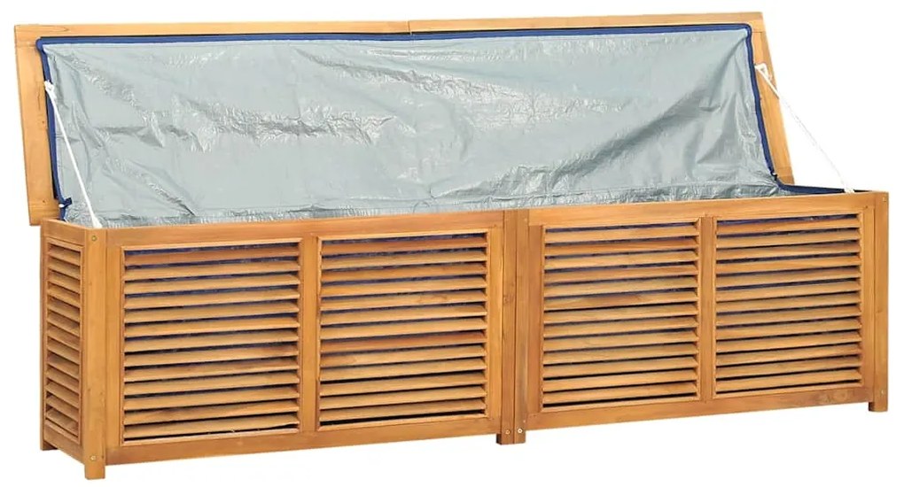 Caixa de arrumação para jardim com saco 200x50x55cm teca maciça