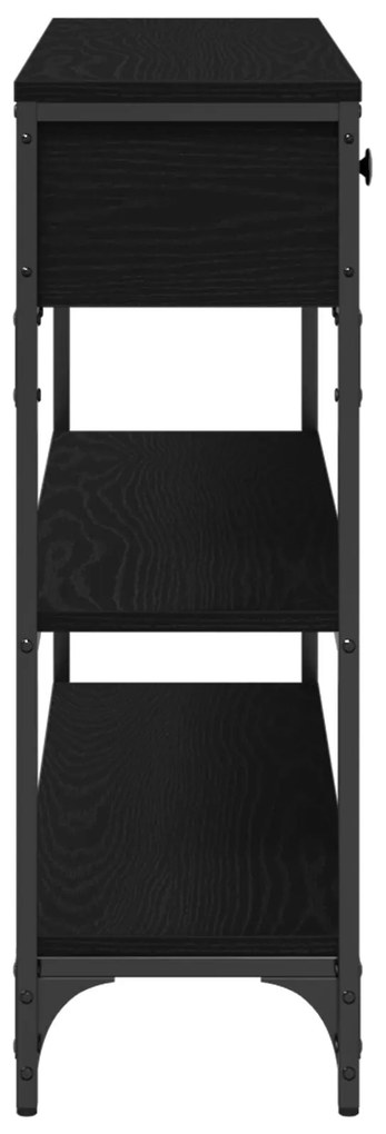 Mesa de Consola vidaXL Preto Carvalho 100x25x75 cm Madeira Engenharia