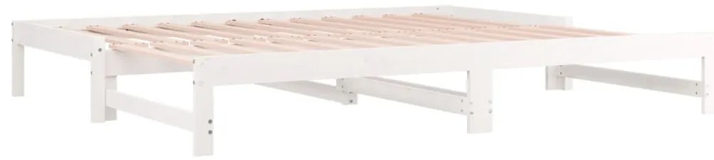 Estrutura sofá-cama de puxar 2x(90x190) cm pinho maciço branco