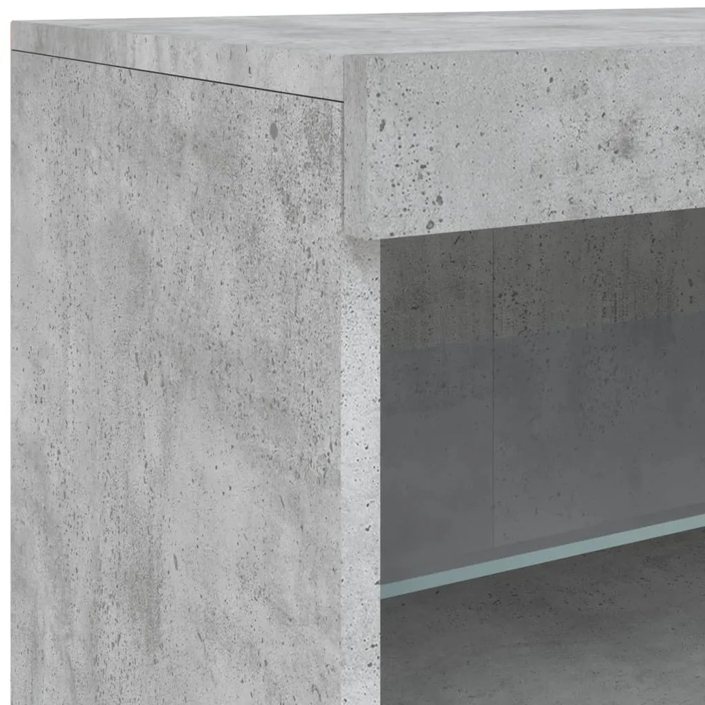 Aparador com luzes LED 60x37x67 cm cinzento cimento