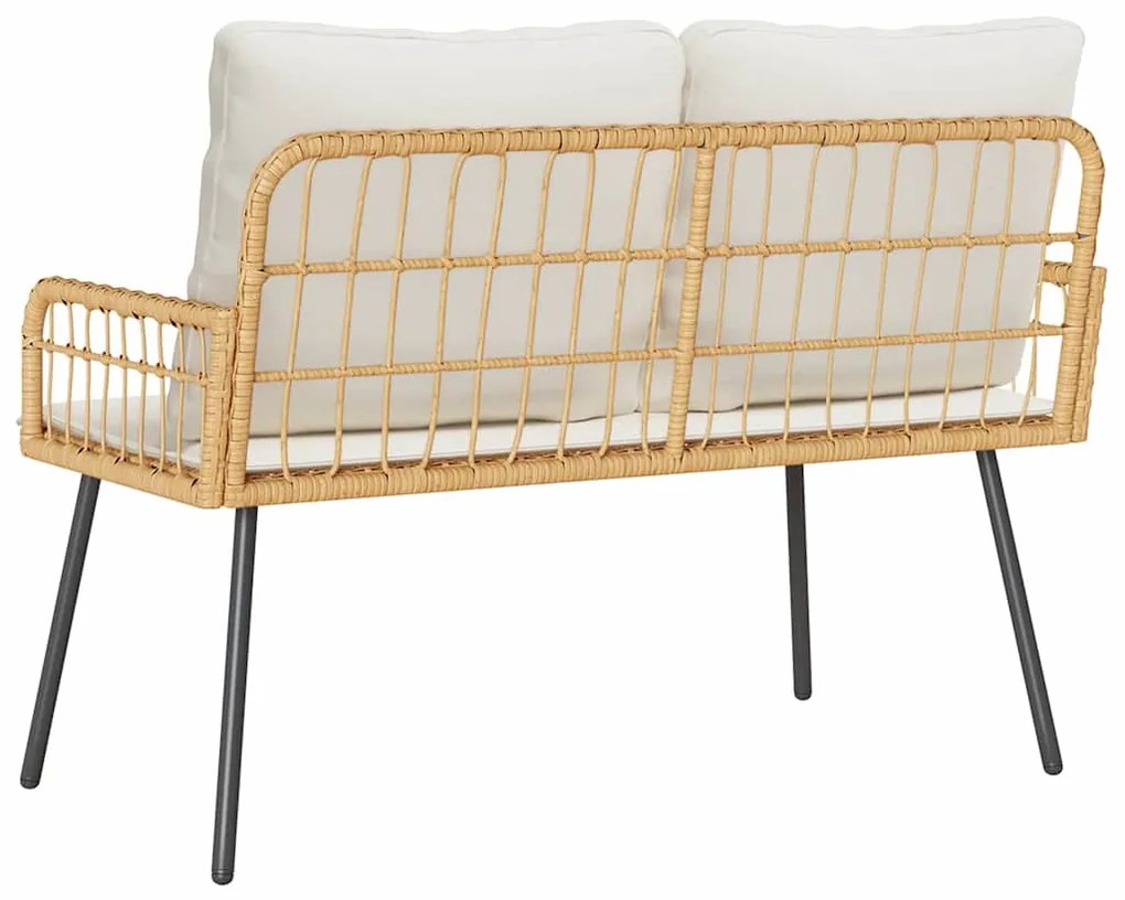 Banco de Jardim vidaXL Natural 114x64x78 cm em Rattan Sintético