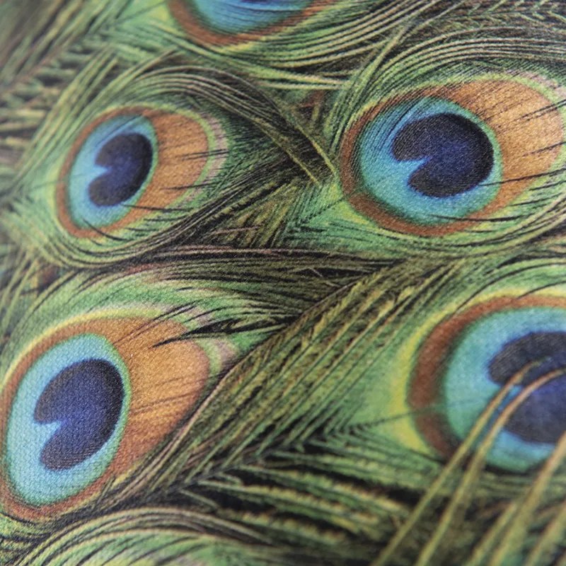 Abajur de veludo com design de pavão 35/35/20 com interior dourado
