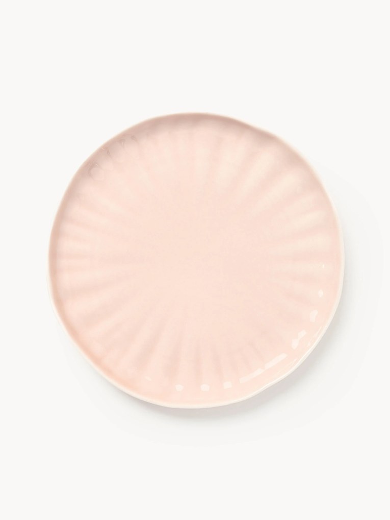 Pratos de pequeno-almoço em porcelana com relevo Sali, 4 uni.
