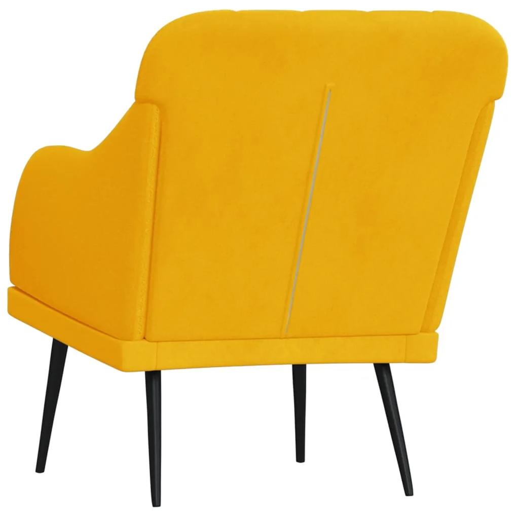 Cadeira c/ apoio de braços 63x76x80 cm veludo amarelo