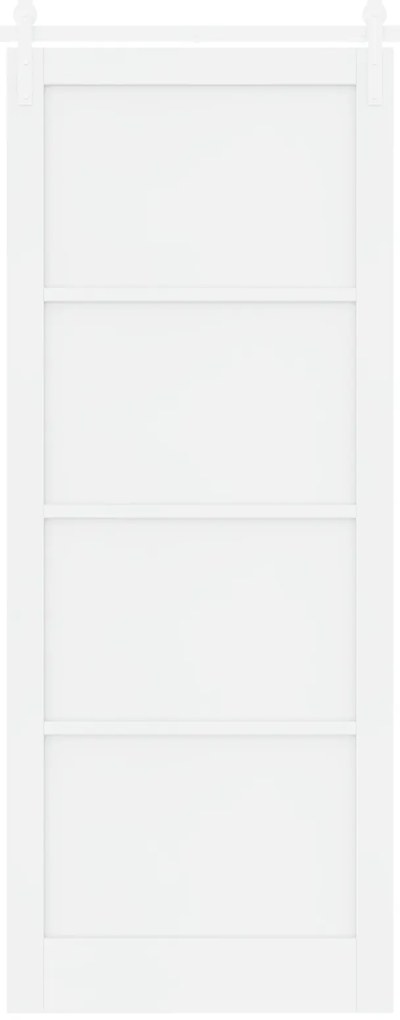 Porta Deslizante vidaXL com Conjunto de Ferragens Branca 93x232 cm Mad