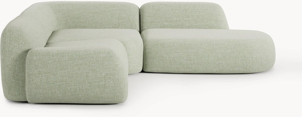 Sofá de canto modular em bouclé Wolke (4 lugares)