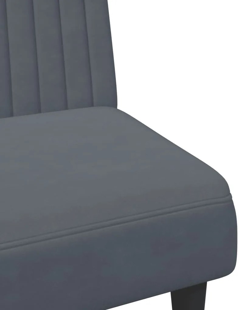 2 pcs conjunto de sofás veludo cinzento-escuro
