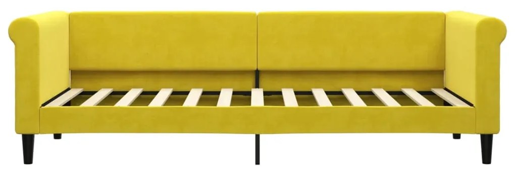 Sofá-cama com gavetão 80x200 cm veludo amarelo