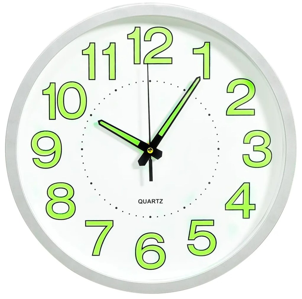 325167 vidaXL Relógio de parede luminoso 30 cm branco