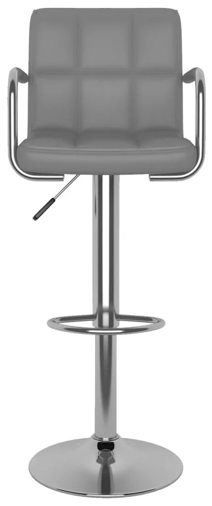 Bancos de bar 2 pcs couro artificial cinzento