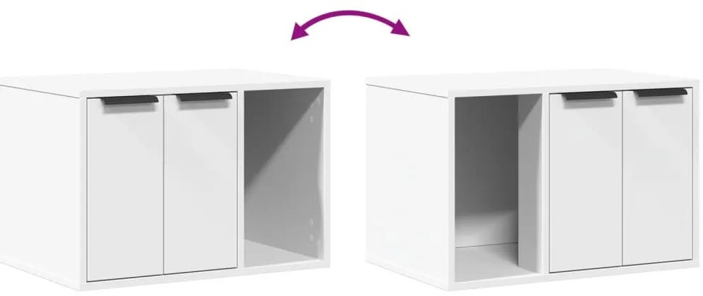 Compartimento p/ caixa de areia gatos deriv. de madeira branco
