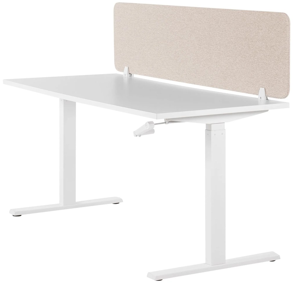 Painel divisor de secretária creme 160 x 40 cm WALLY Beliani