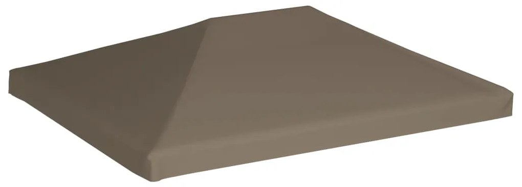 Cobertura de gazebo 310 g/m² 3x4 m cinzento-acastanhado