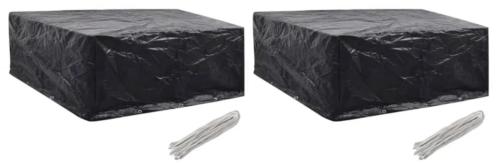 Capas para mobiliário de jardim 2 pcs 10 ilhós 260x260x90 cm