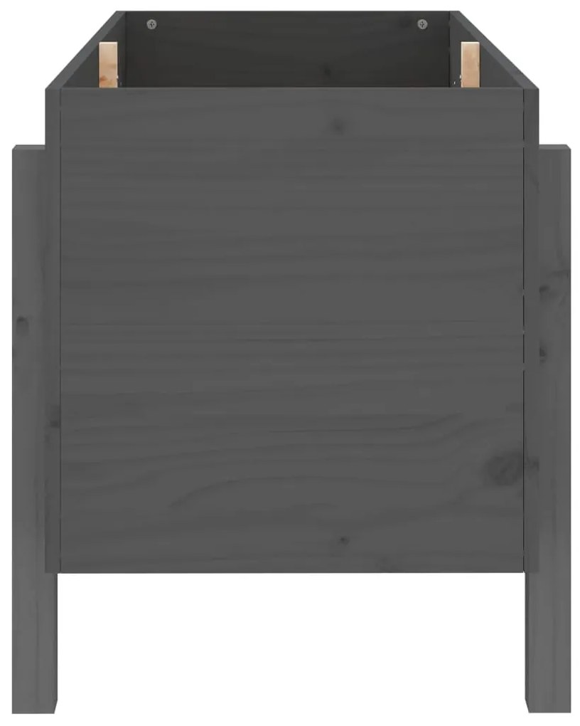 Canteiro elevado de jardim 101x50x57 cm pinho maciço cinzento