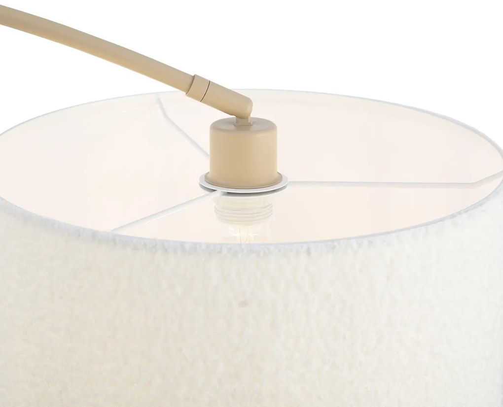 Candeeiro de Arco Moderno Bege com Abajur Teddy - Vinossa