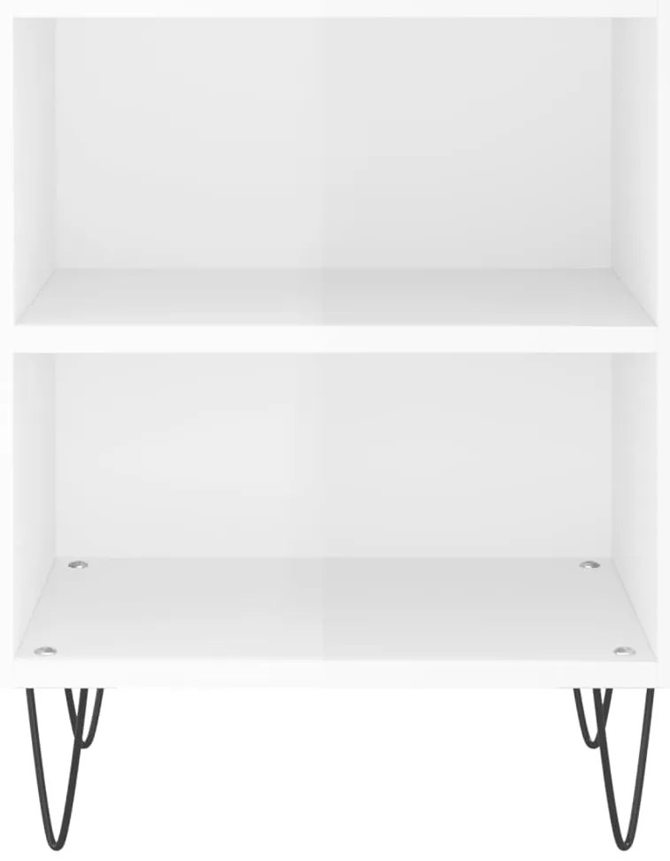 Mesa de cabeceira derivados de madeira branco brilhante