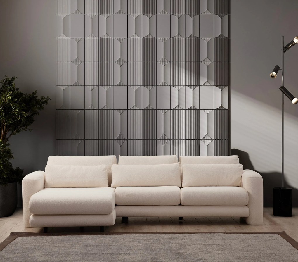 Sofá de Canto Lily – Creme – 290 x 165 cm