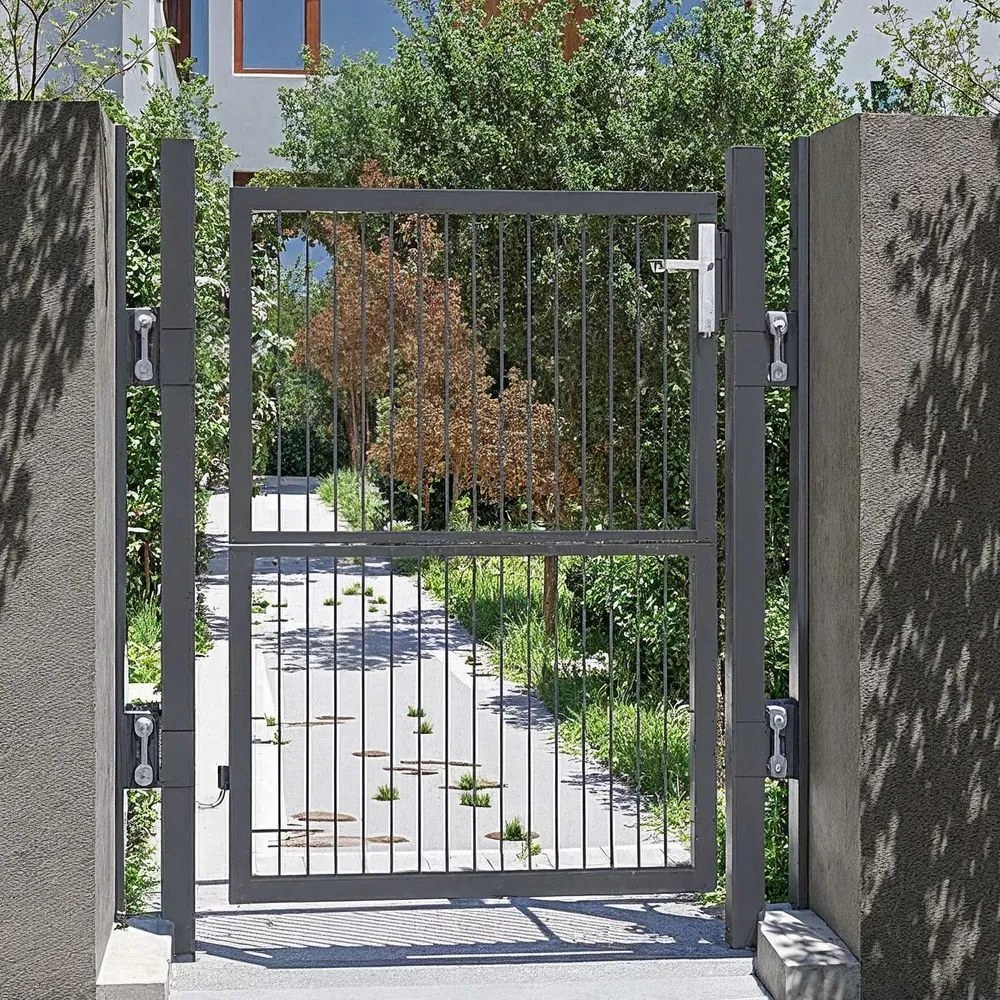 Portão de jardim, porta de jardim, aço galvanizado 106 x 6 x 170 cm Cinzento