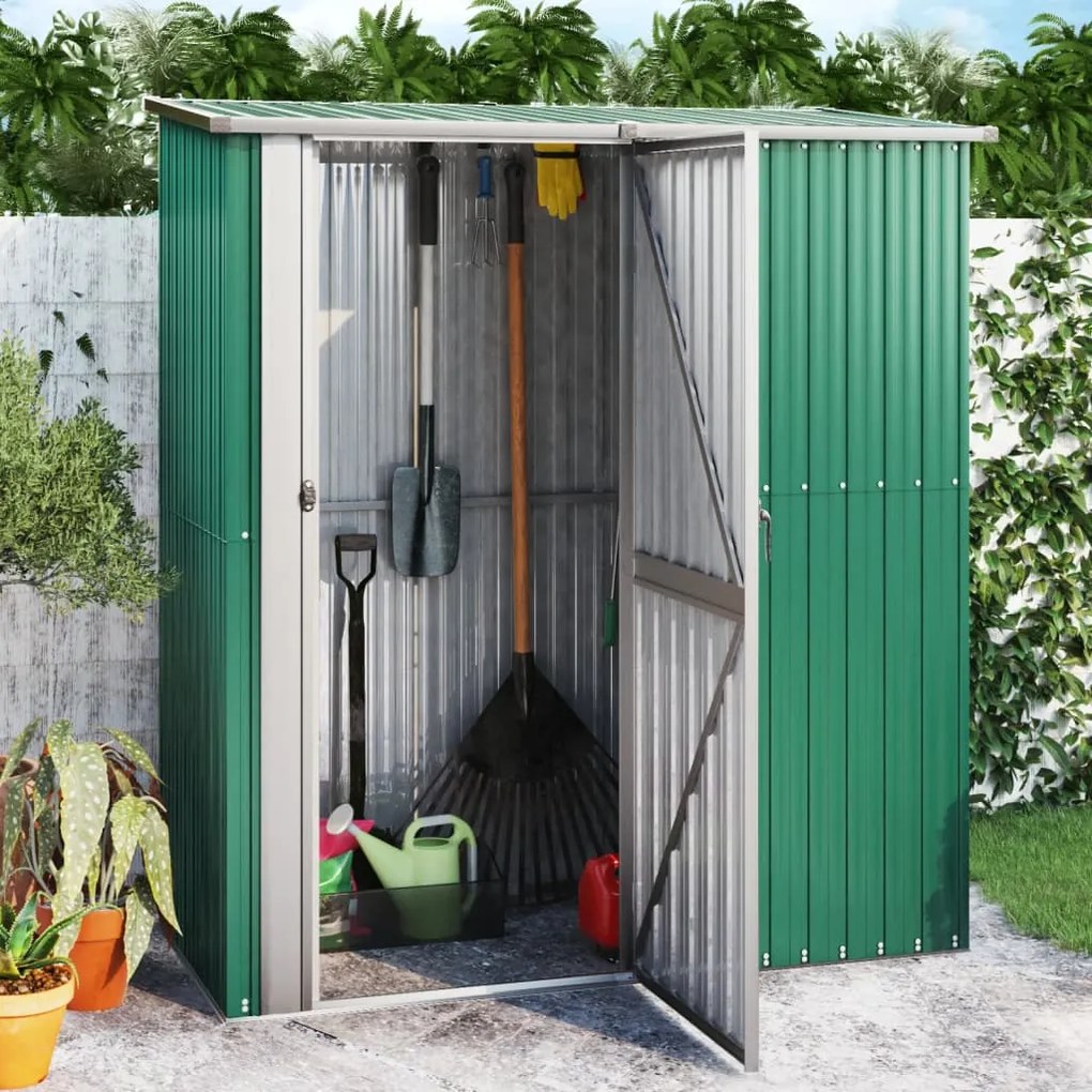 150903 vidaXL Abrigo de jardim 180,5x97x209,5 cm aço galvanizado verde