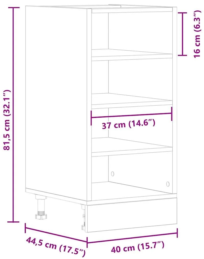 Armário inferior “Riga” 40x44,5x81,5cm cinzento sonoma