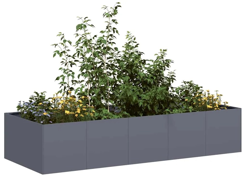 vidaXL Vaso/floreira 200x80x40 cm aço antracite