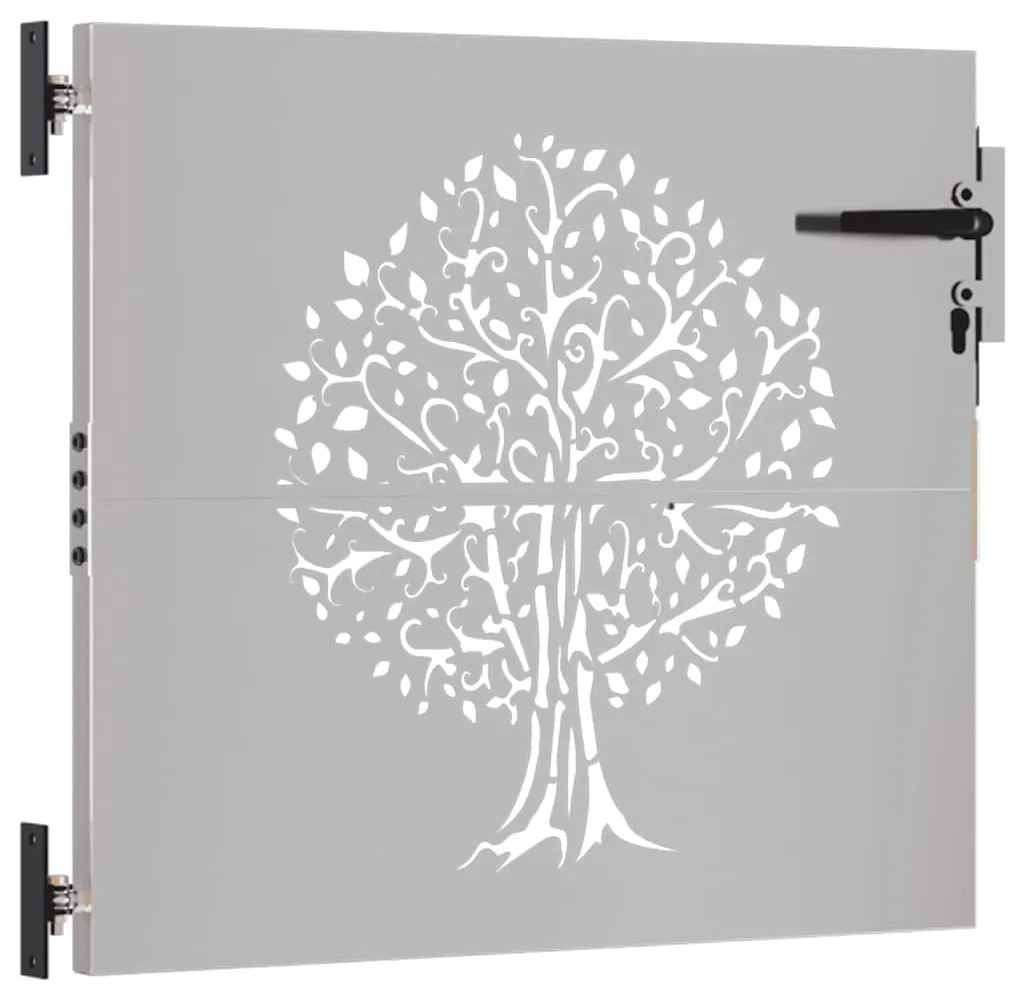 Portão de jardim 85x75 cm aço corten design árvore