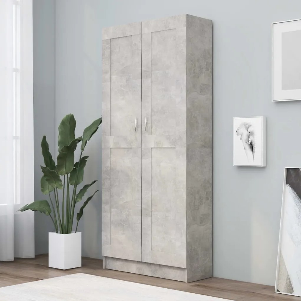 vidaXL Estante 82,5x30,5x185,5 cm derivados de madeira cinza cimento