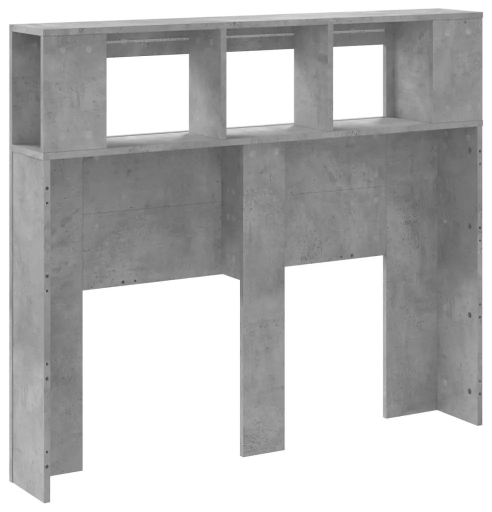 Cabeceira c/ LEDs 120x18,5x103,5 cm cinzento-cimento