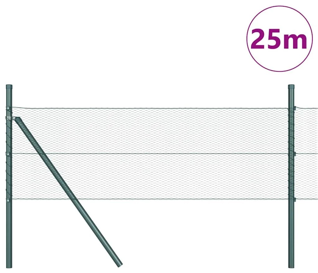 Cerca Hexagonal vidaXL Cinza 0,4x25 m Aço