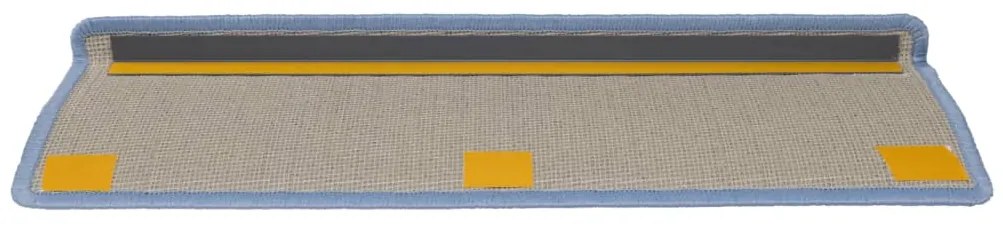 Tapete/carpete para degraus 15 pcs 65x21x4 cm azul