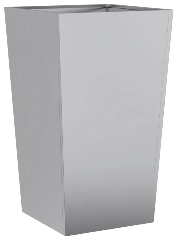 Vaso/floreira de jardim 2 pcs 45x45x75 cm aço galvanizado