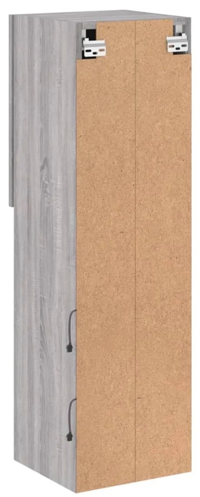 Móvel de TV com luzes LED 30,5x30x102 cm cinzento sonoma