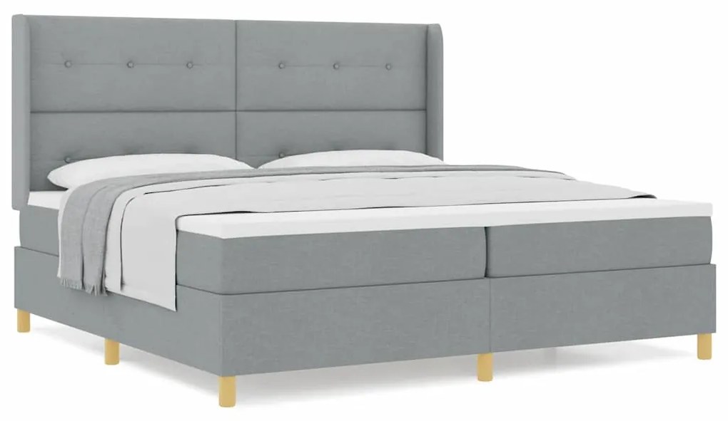 Cama Box com Colchão Cinza Claro 200 x 200 cm