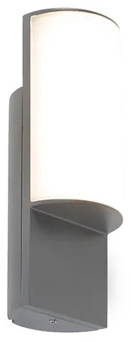 Candeeiro de parede exterior moderno cinzento escuro com LED - Harry Moderno