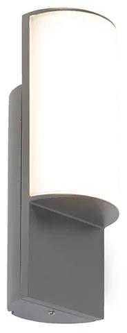 Candeeiro de parede moderno para exterior cinzento escuro com LED - Harry Moderno