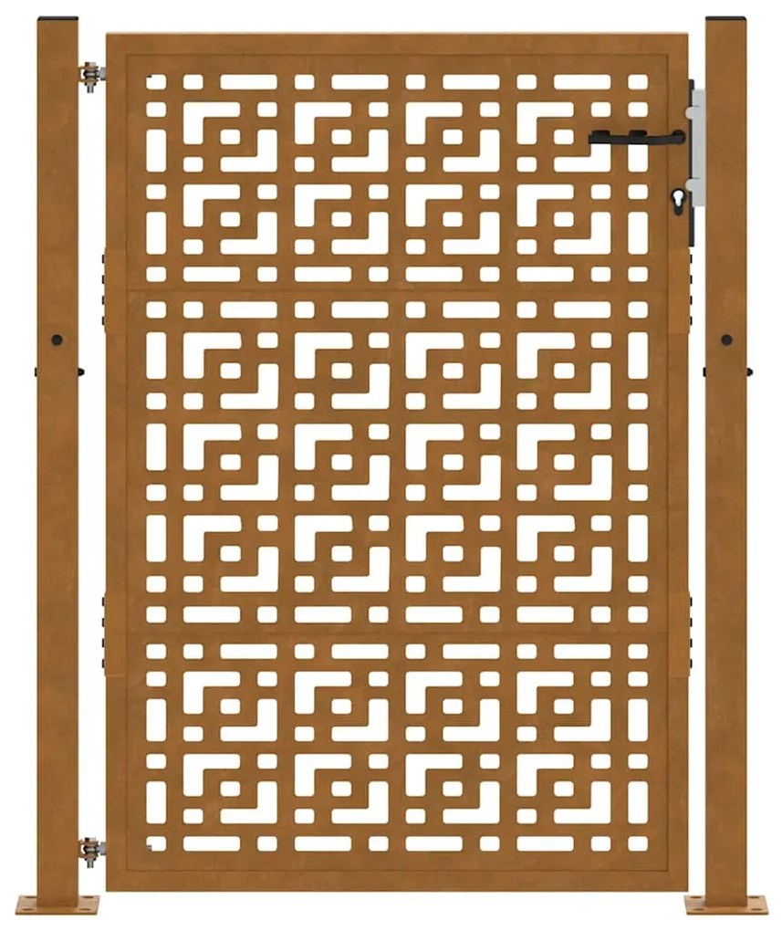 Portão de jardim 105x130 cm design cruzado de aço resistente