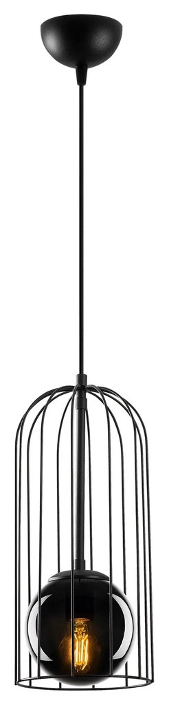 Candeeiro Suspenso Tweety – Preto – 17 x 17 cm, Altura Ajustável