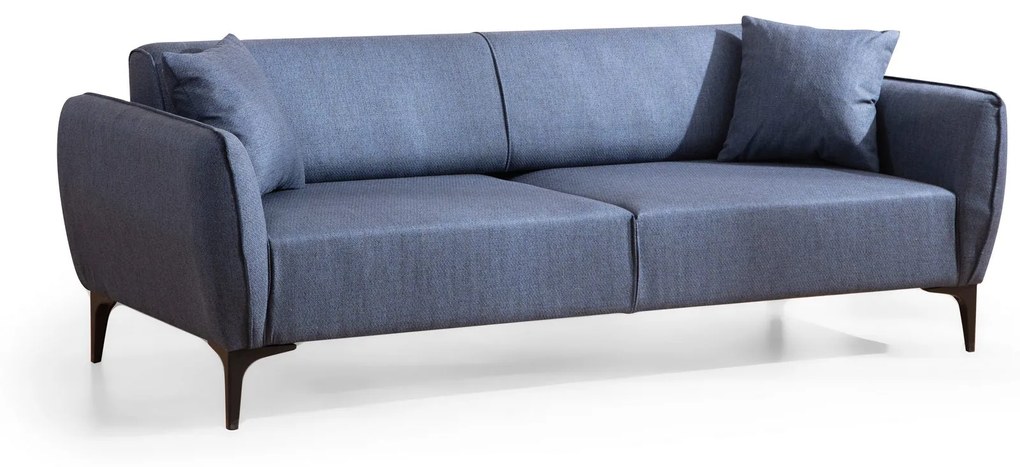 Sofá "Belissimo" de 3 Lugares – Azul – 220x95x67 cm – Design Moderno