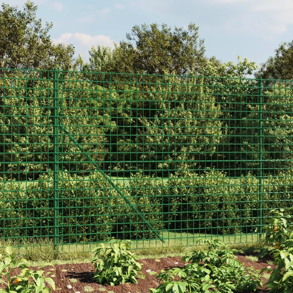 Cerca de malha de arame com flange 2x10 m verde