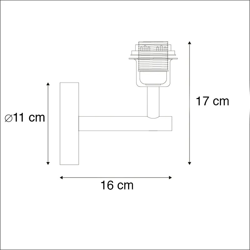 Candeeiro de parede moderno cinzento escuro 1 luz com interruptor - Combi Moderno