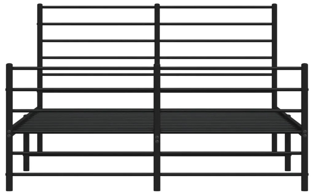 Estrutura de cama com cabeceira e pés 140x200 cm metal preto