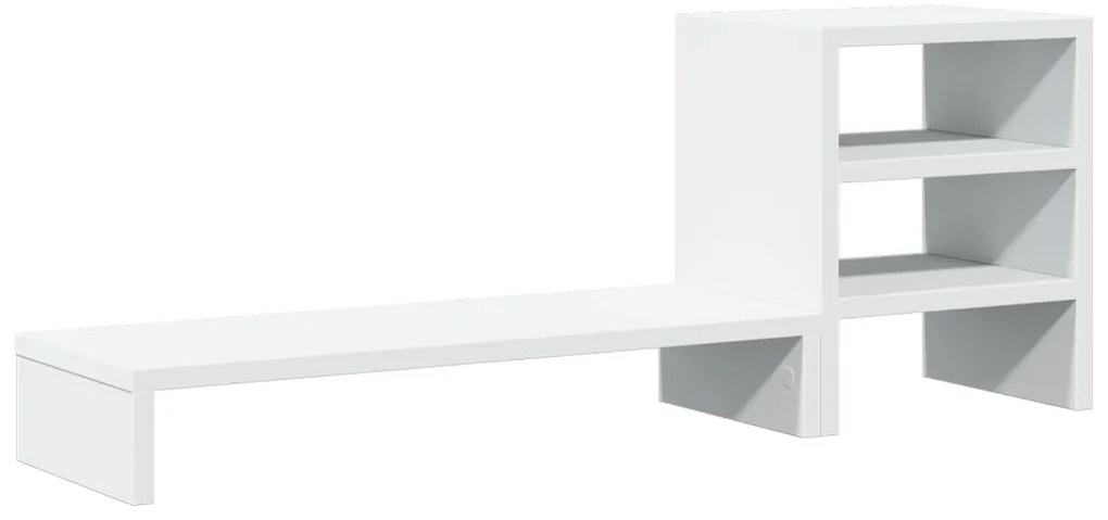 Suporte monitor c/ organizador secretária deriv. madeira branco