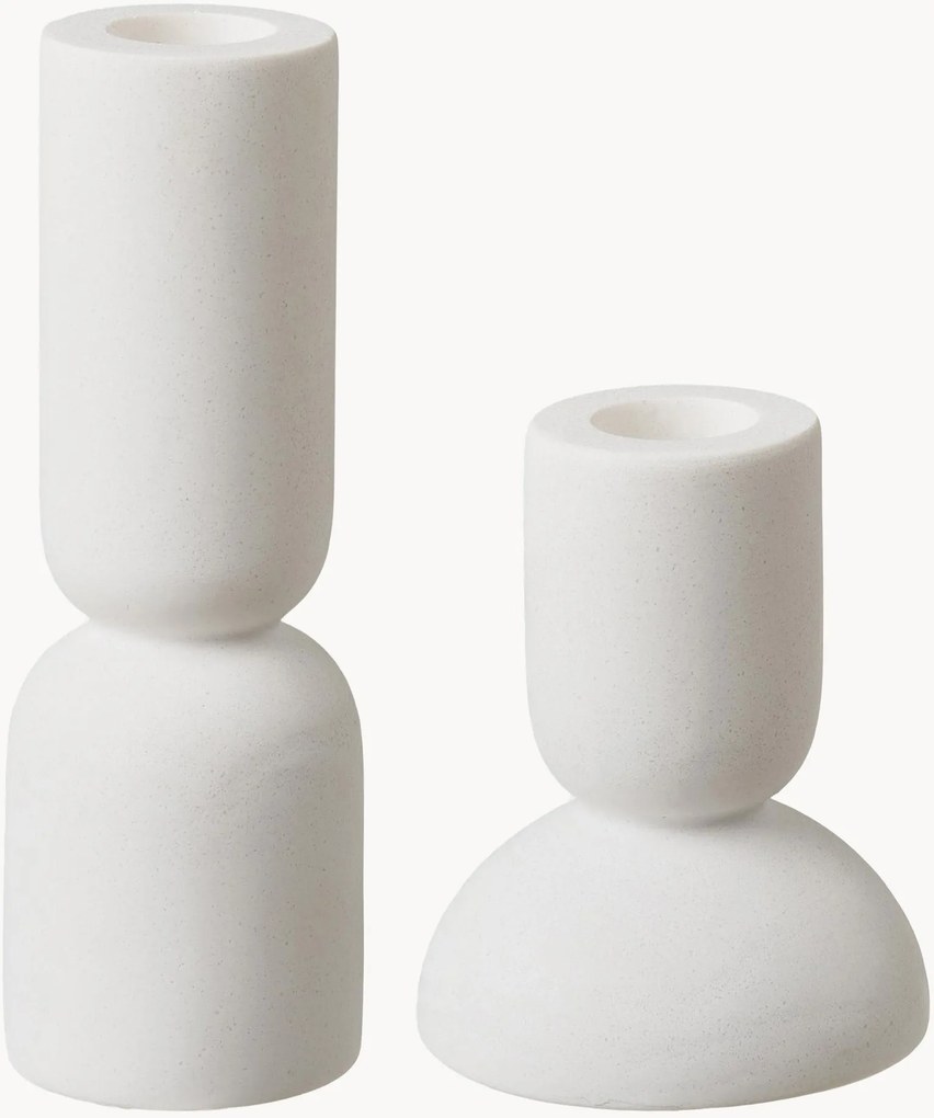 Castiçais em pedra calcária Candle, conjunto de 2