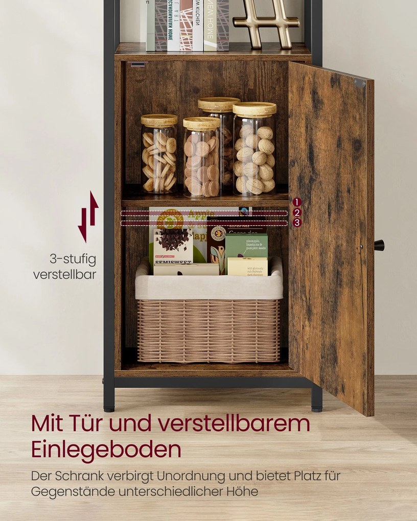 Estante para livros, 6 prateleiras 24 x 40 x 159,5 cm castanho vintage-preto